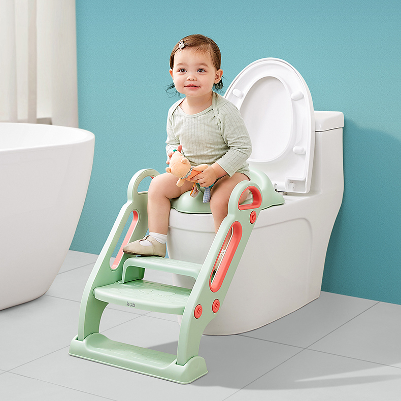 Thang bô vệ sinh KUB, nắp thu nhỏ bồn cầu cho bé, bệ ngồi toilet cho trẻ em có tay vịn, khung đệm lớn dễ dàng gấp gọn