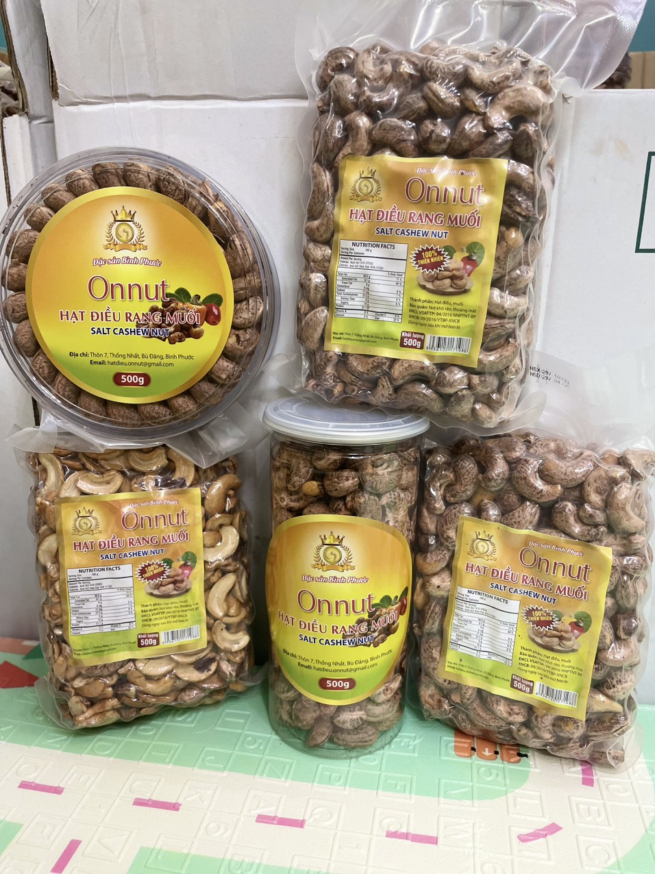 Hạt điều rang muối Bình Phước loại A+ Hút Chân Không 500gr