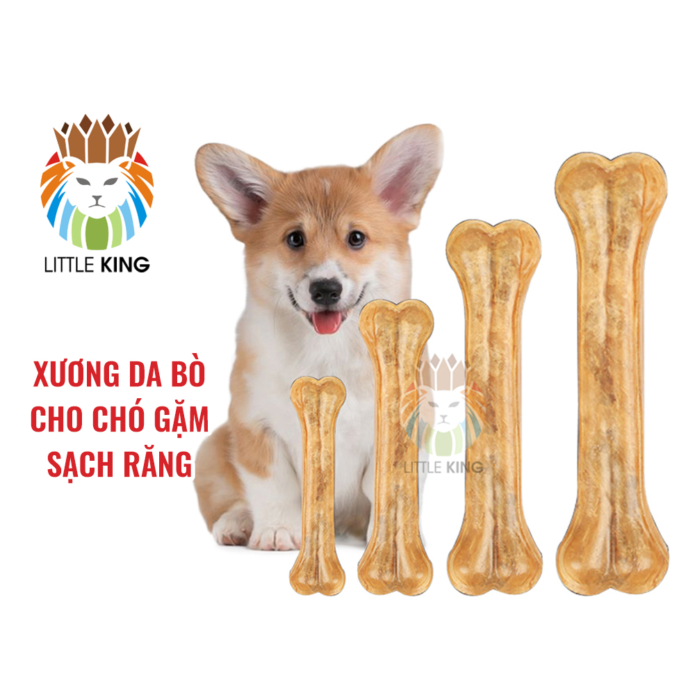 Xương da bò cho chó gặm sạch răng khử mùi hôi miệng giúp răng chắc khỏe Little King pet shop