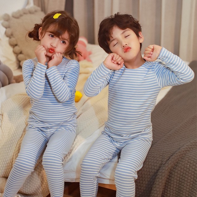 Bộ quần áo mặc ở nhà cho bé trai và bé gái từ 100 – 160cm, bộ đồ cho bé,bộ đồ lót dài tay + quần ngủ