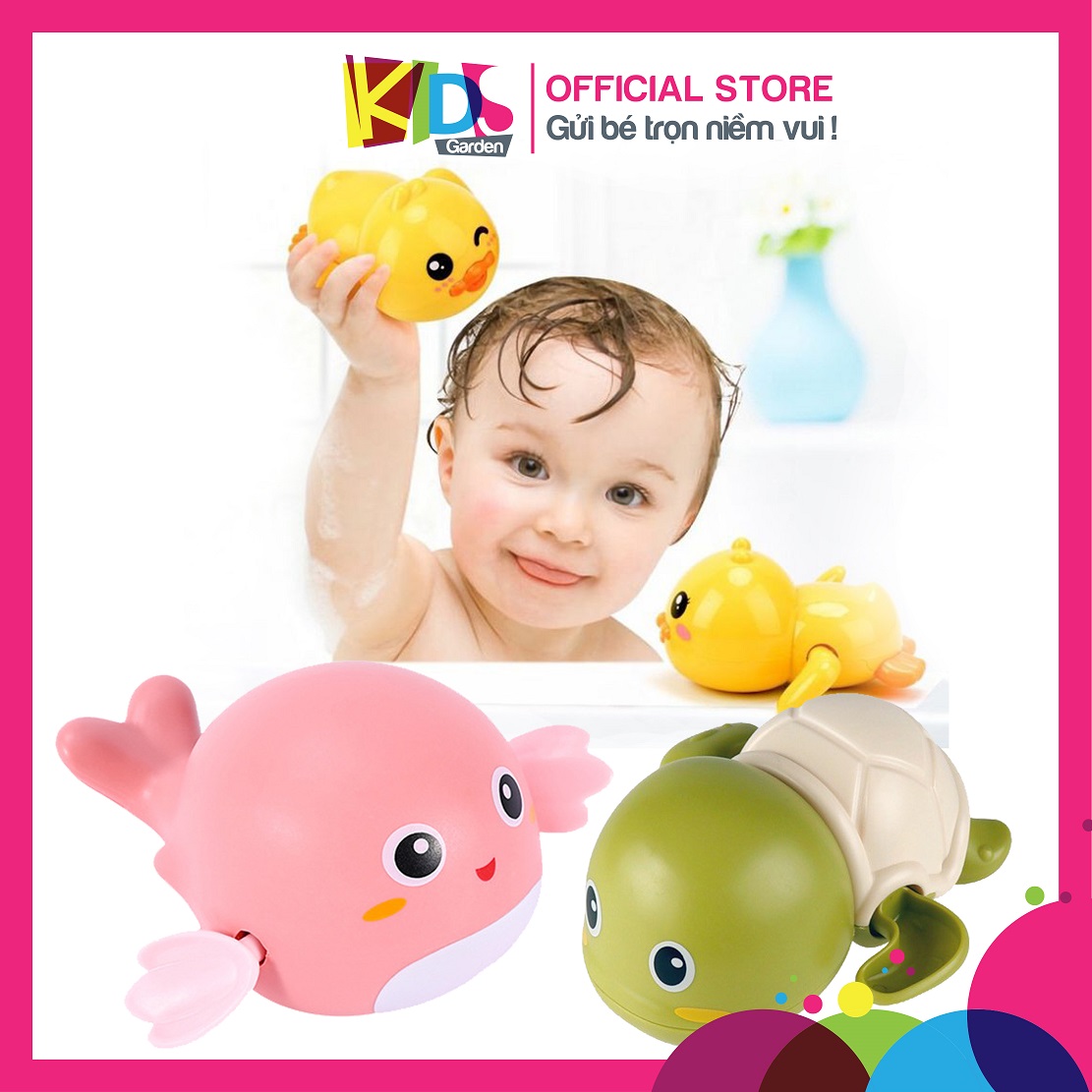 Đồ chơi cho bé trong nhà tắm hình con vật cute có thể bơi dưới nước bằng vặn cót thả bồn chậu tắm DC06-DCNT KIDS GARDEN