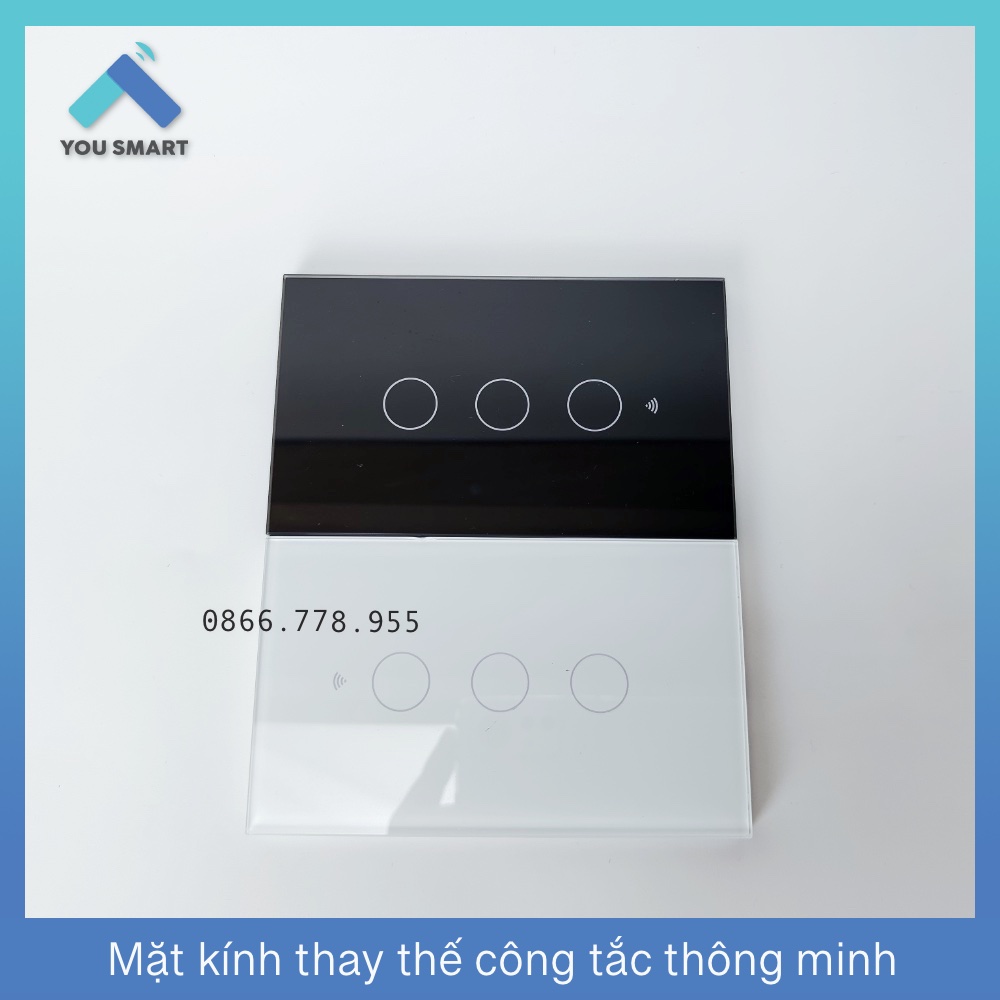 Mặt Kính Thay Thế Cho Công Tắc Thông Minh Tuya 1-2-3-4 Bấm.