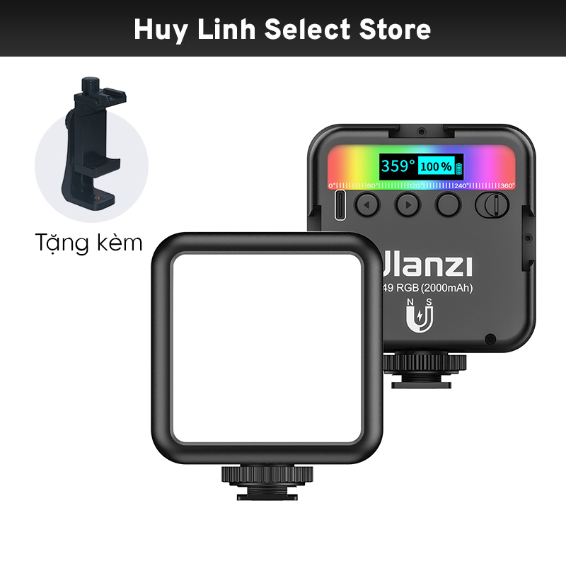 Đèn trợ sáng studio mini Ulanzi VL49 RGB - Quay phim chụp ảnh với dảii nhiệt màu 2500 – 9000 Kevin 3 Mode sáng