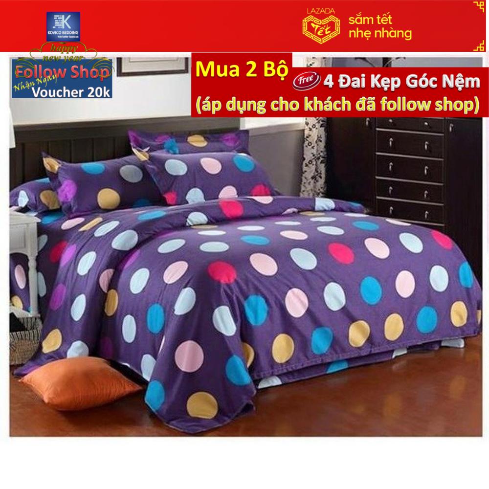 Bộ ga giường chấm bi 1m8x2m