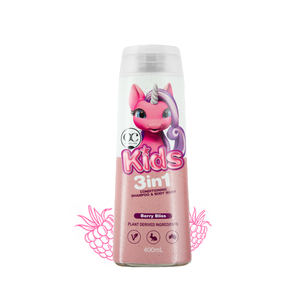 Sữa tắm trẻ em nhập khẩu Úc Kids Berry Bliss không cay mắt thơm mâm xôi Organic Care 400ml