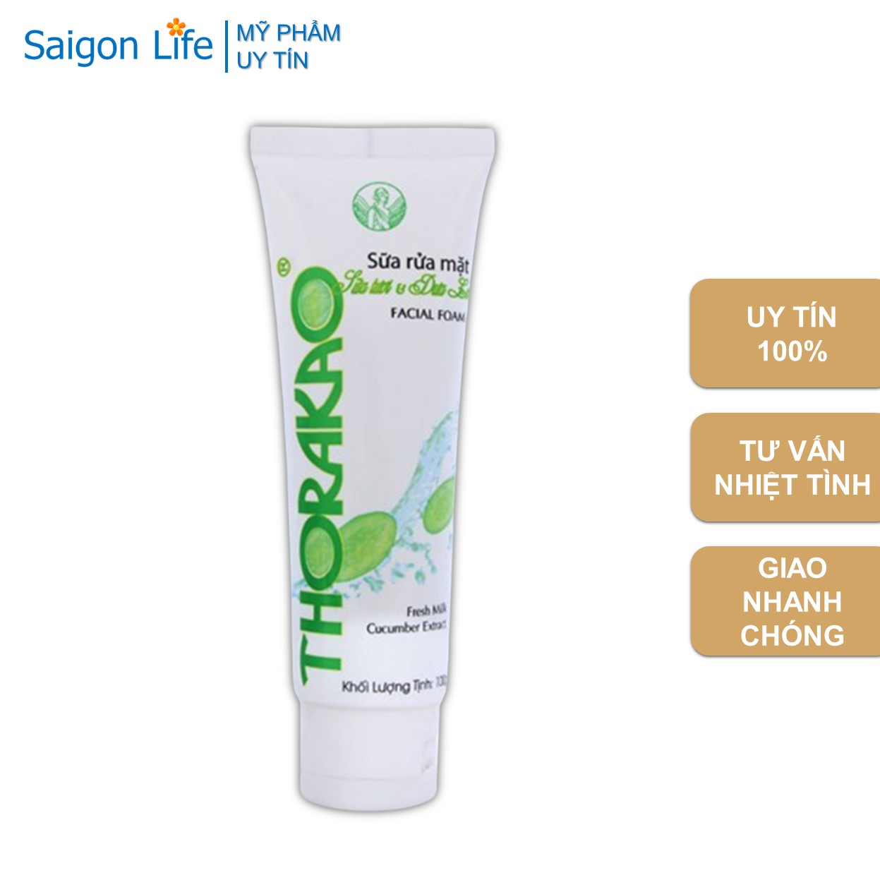 Sữa Rửa Mặt Sữa Tươi Và Dưa Leo Thorakao 100g
