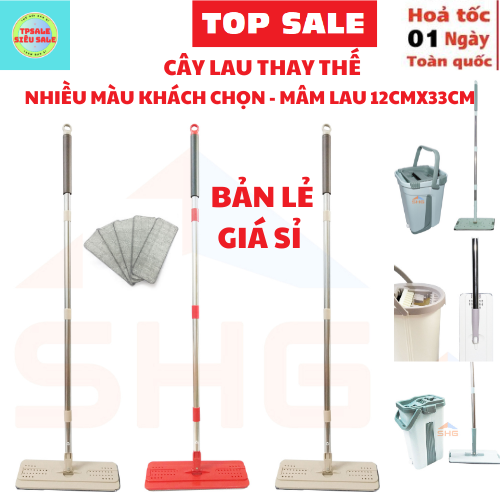 CÂY LAU NHÀ THAY THẾ  INOX CHO BỘ HAI NGĂN MÂM 12X33CM  CAO CẤP - CÂY LAU NHÀ THAY THẾ 360