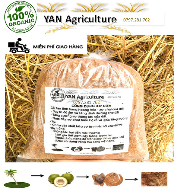 1 KG xơ dừa/ 1 kí xơ dừa/mụn xơ dừa/xơ dừa giá thể/xơ dừa trồng cây/xơ dừa khô/mụn xơ dừa khô/sơ dừa/dùng để trồng cây, ươm rau mầm
