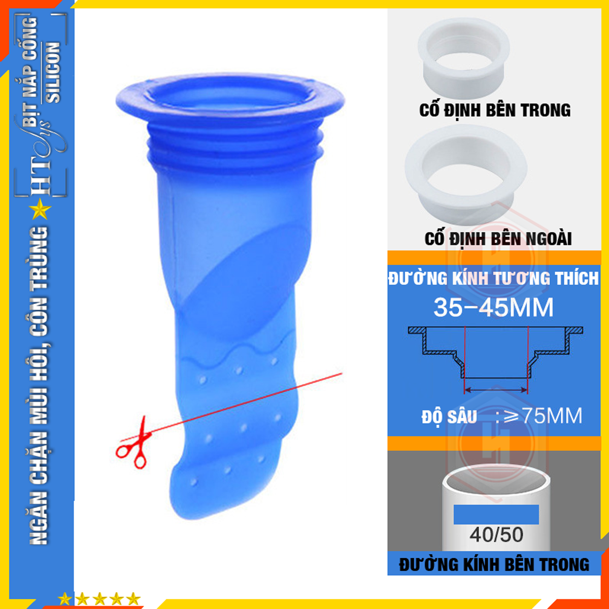 Phễu thoát sàn chống mùi hôi nhà tắm , bồn rửa bát , ngăn côn trùng bò lên từ đường ống cống, chất liệu silicon