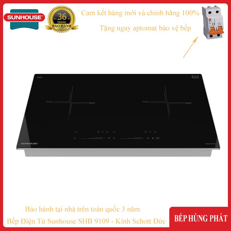 Bếp điện từ Sunhouse SHB 9109 kính Schott Đức Hàng chính hãng