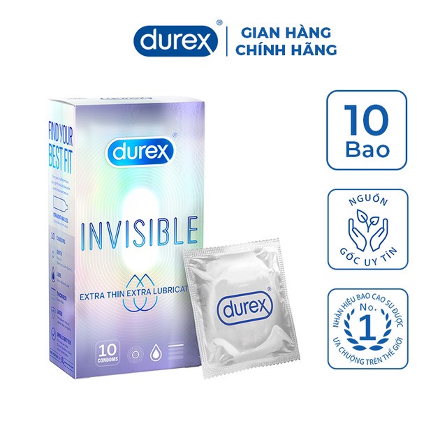 Bao cao su ôm sát siêu mỏng invisible - 10 cái
