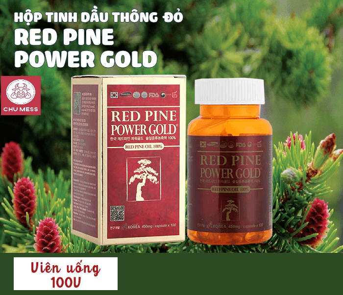 - viên uống tinh dầu thông đỏ red pine power gold 100%