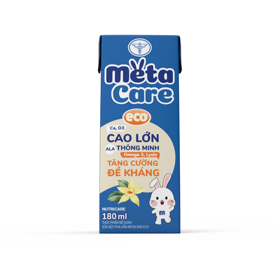 Thùng sữa nước Nutricare Metacare ECO (180ml x 48 hộp) - phát triển toàn diện cho trẻ từ 1 tuổi