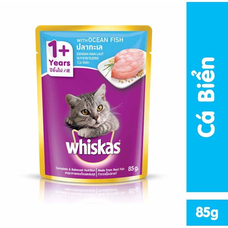 Pate whiskas cho mèo đủ vị - pate cho mèo gói 85gr cung cấp đủ