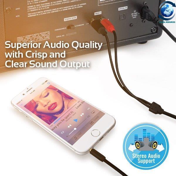 Cáp nối âm thanh 3.5mm sang rca promate linkmate-a2.black