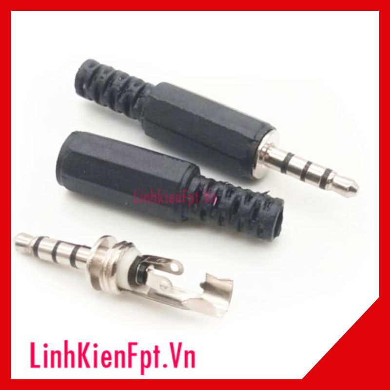 Combo 2 Đầu jack audio 4 chấu 3.5mm stereo đực nhựa