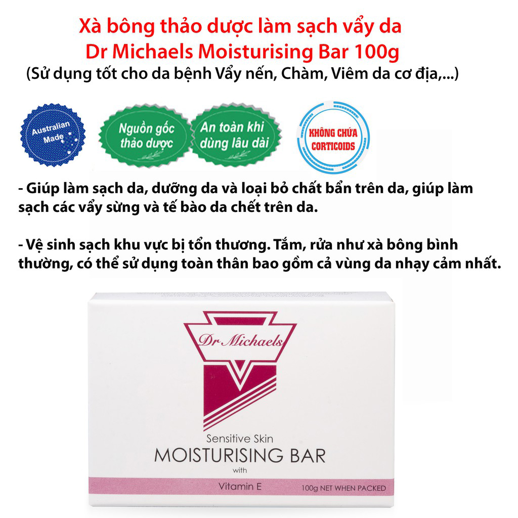 Xà bông làm sach da Dr Michaels Moisturising Bar 100g