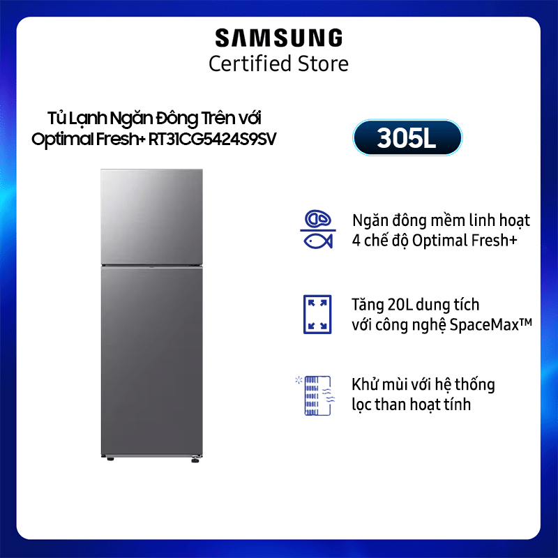 Tủ lạnh samsung inverter 305 lít rt31cg5424s9sv