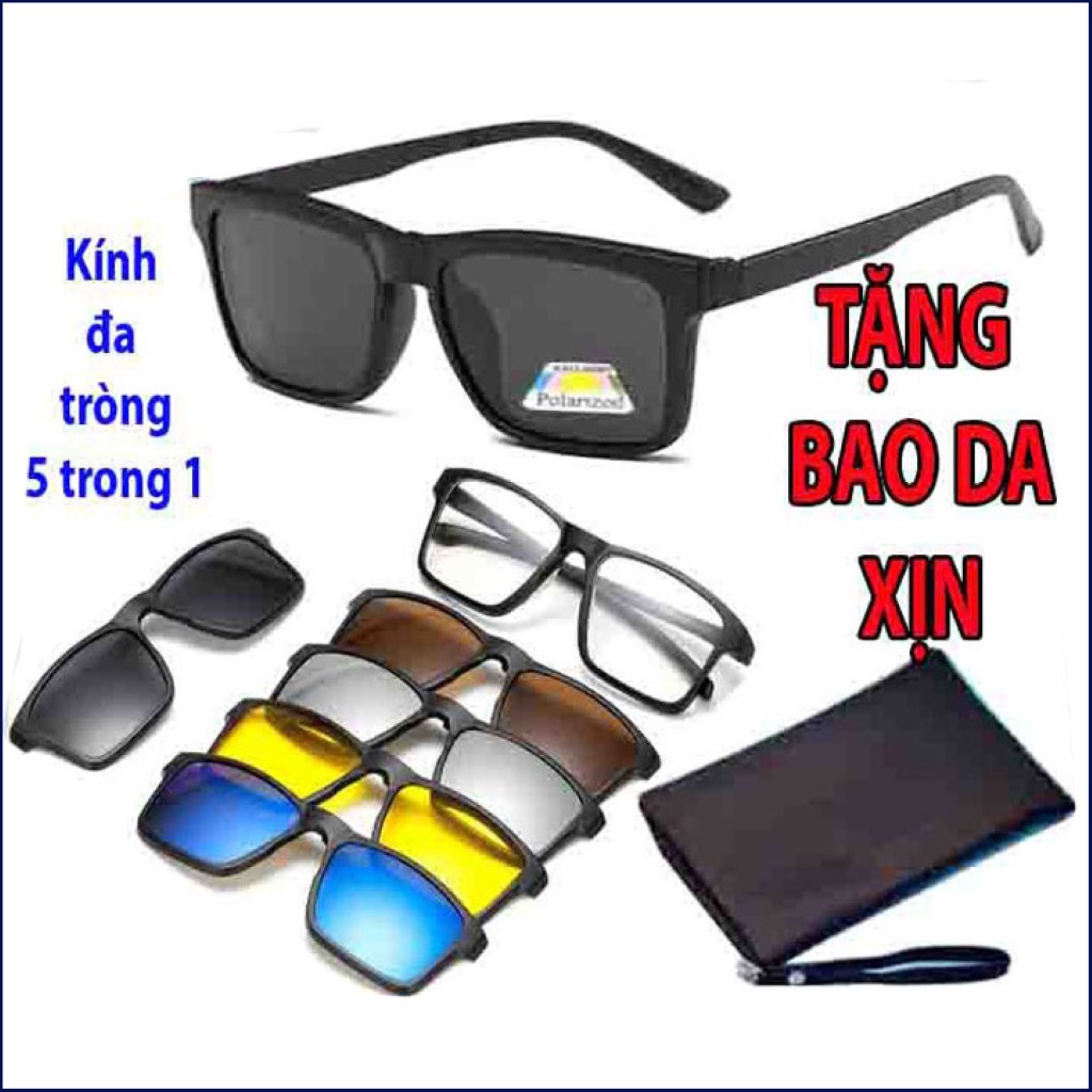 Kính mắt đa tròng 5 trong 1 dùng làm kính thời trang chụp ảnh ,gọng làm kính cận ,viễn loạn ,có thể làm mắt cận râm