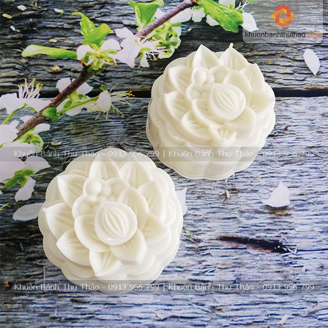 Khuôn bánh trung thu rau câu hoa sen nhụy RT31