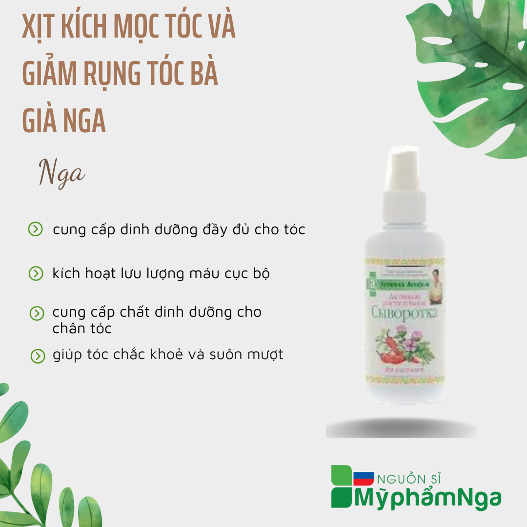 [HCM]Xịt kích mọc tóc và giảm rụng tóc Bà già Nga - Xịt vitamin kích mọc tóc Nga