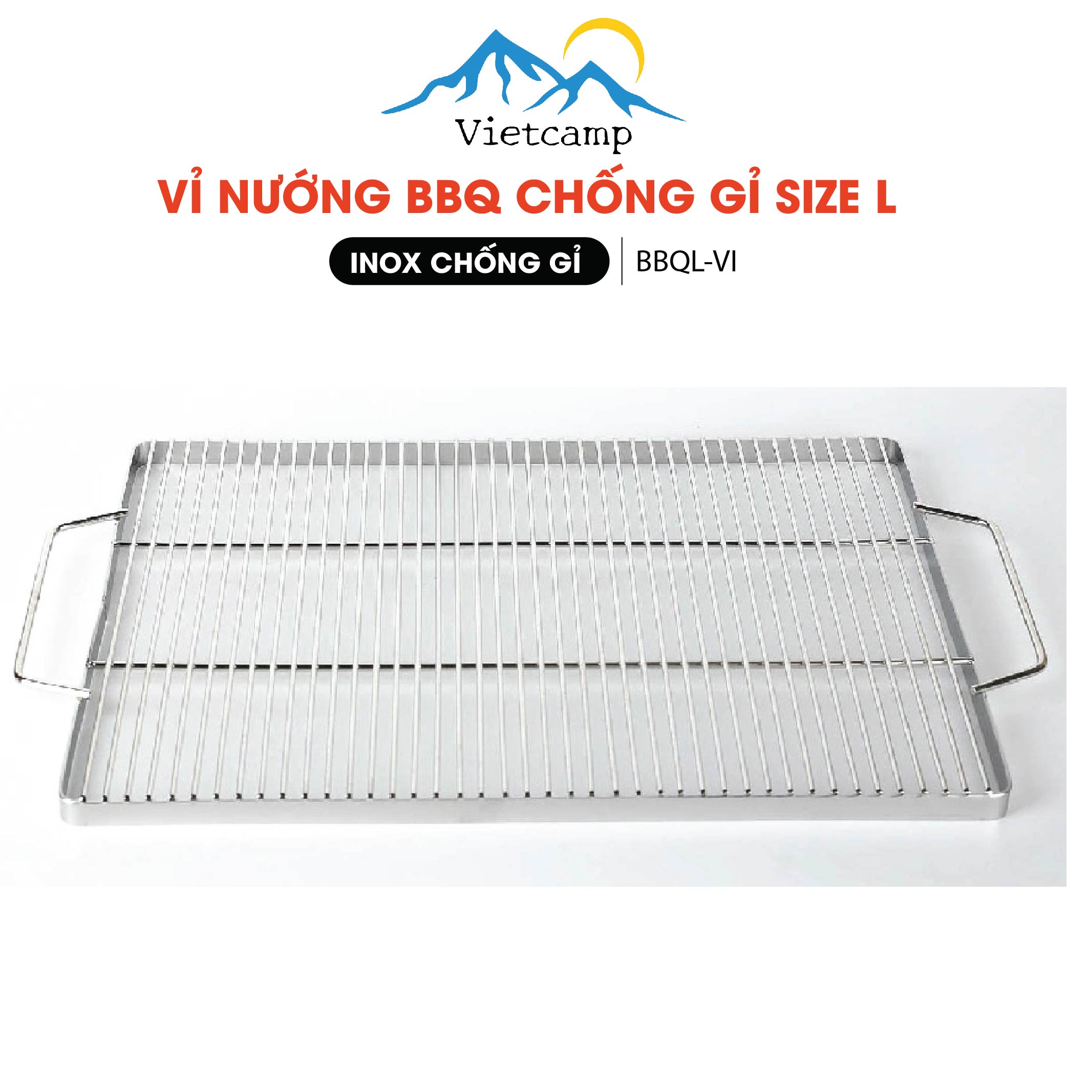 Vỉ nướng thay thế inox 304 chống gỉ (2 loại vỉ) - Phù hợp với bếp size L (45x45)