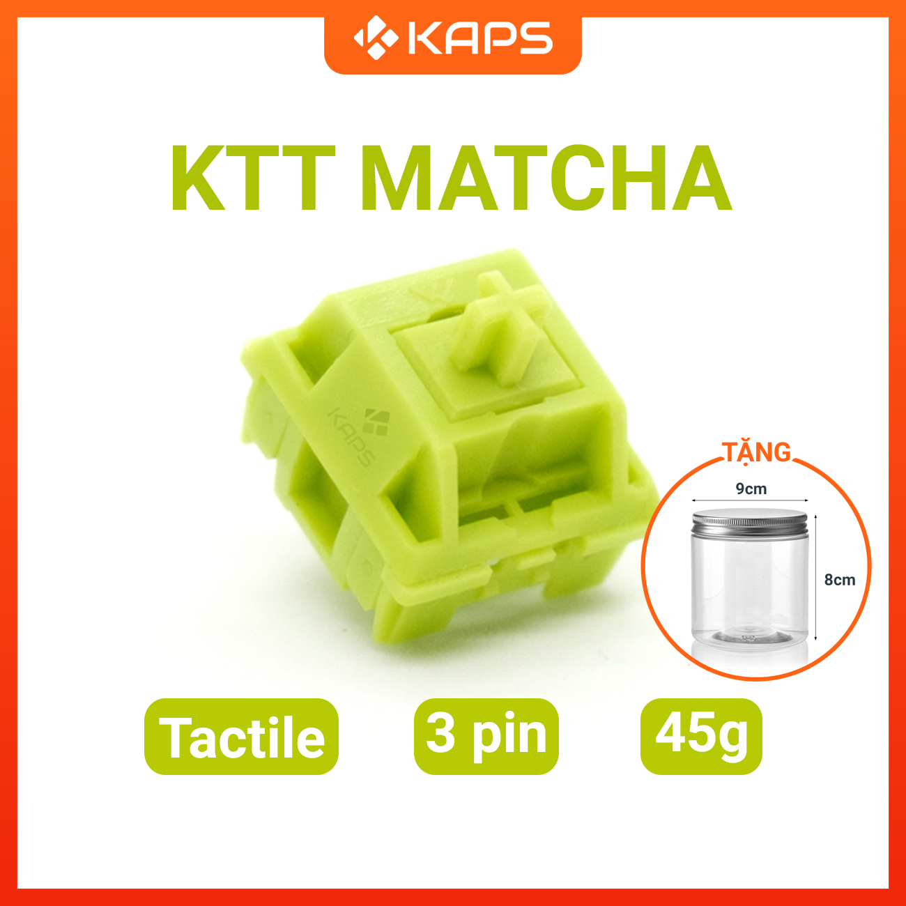 Switch KTT Matcha, switch tactile, 3 pin, lực nhấn 45g, dùng cho bàn phím cơ