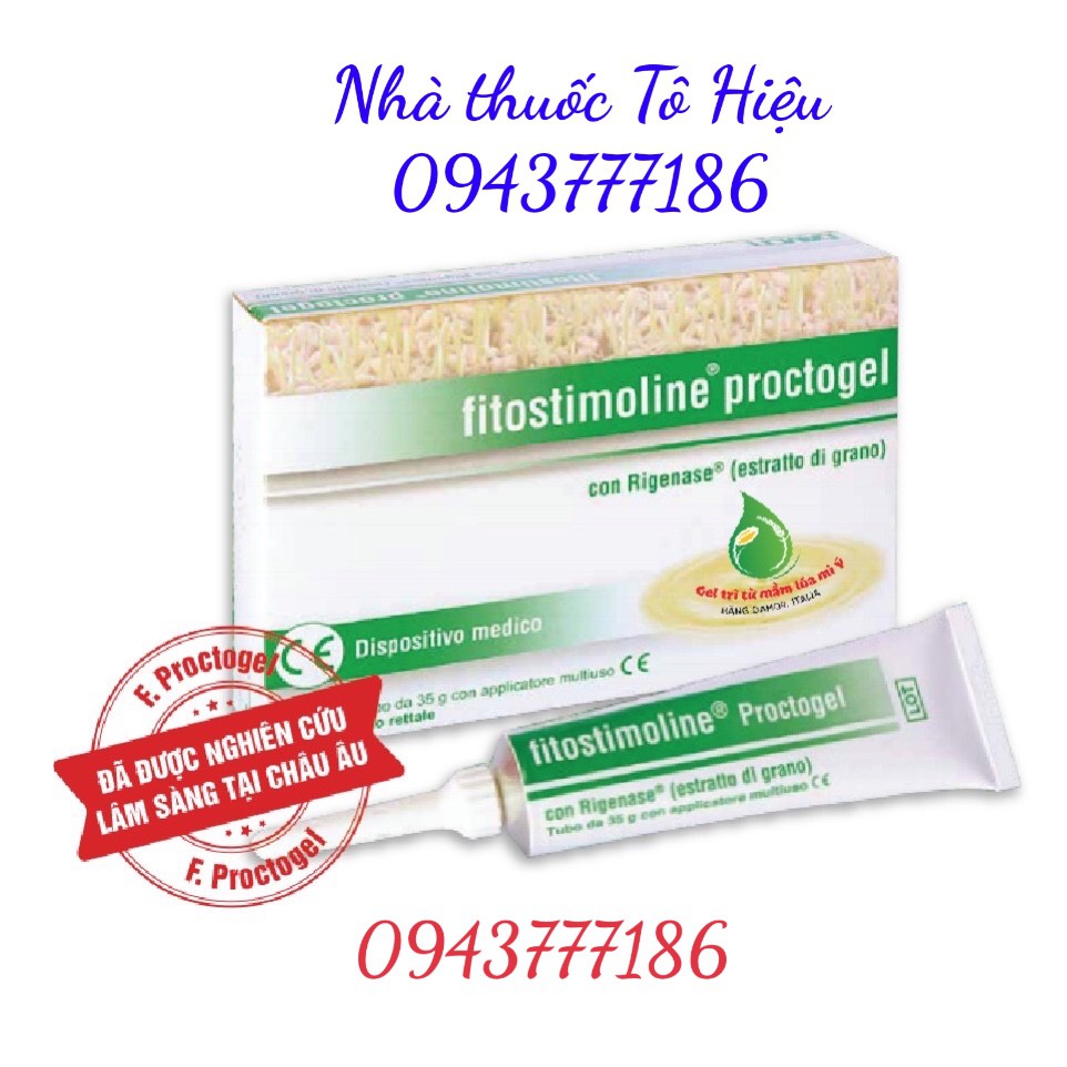 Fitostimoline Proctogel - Gel trĩ, dùng cho vết thương hở từ mầm lúa mì Ý. Tuýp 10g