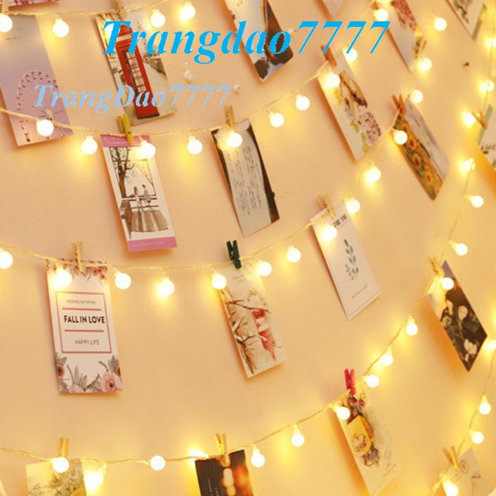 COMBO 20 KẸP GỖ+ ĐÈN LED XÀI PIN DÀI 3M 20 ĐÈN LED CHERRY BALL TRANG TRÍ PHÒNG NGỦ TIỆC LỄ TẾT NOEL