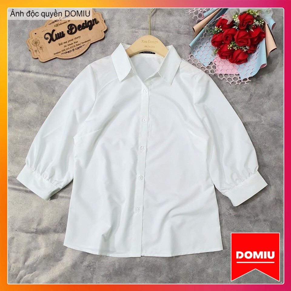 Áo sơ mi nữ trắng tay bồng 💖 freeship - ảnh thật💖 sơ mi kiểu