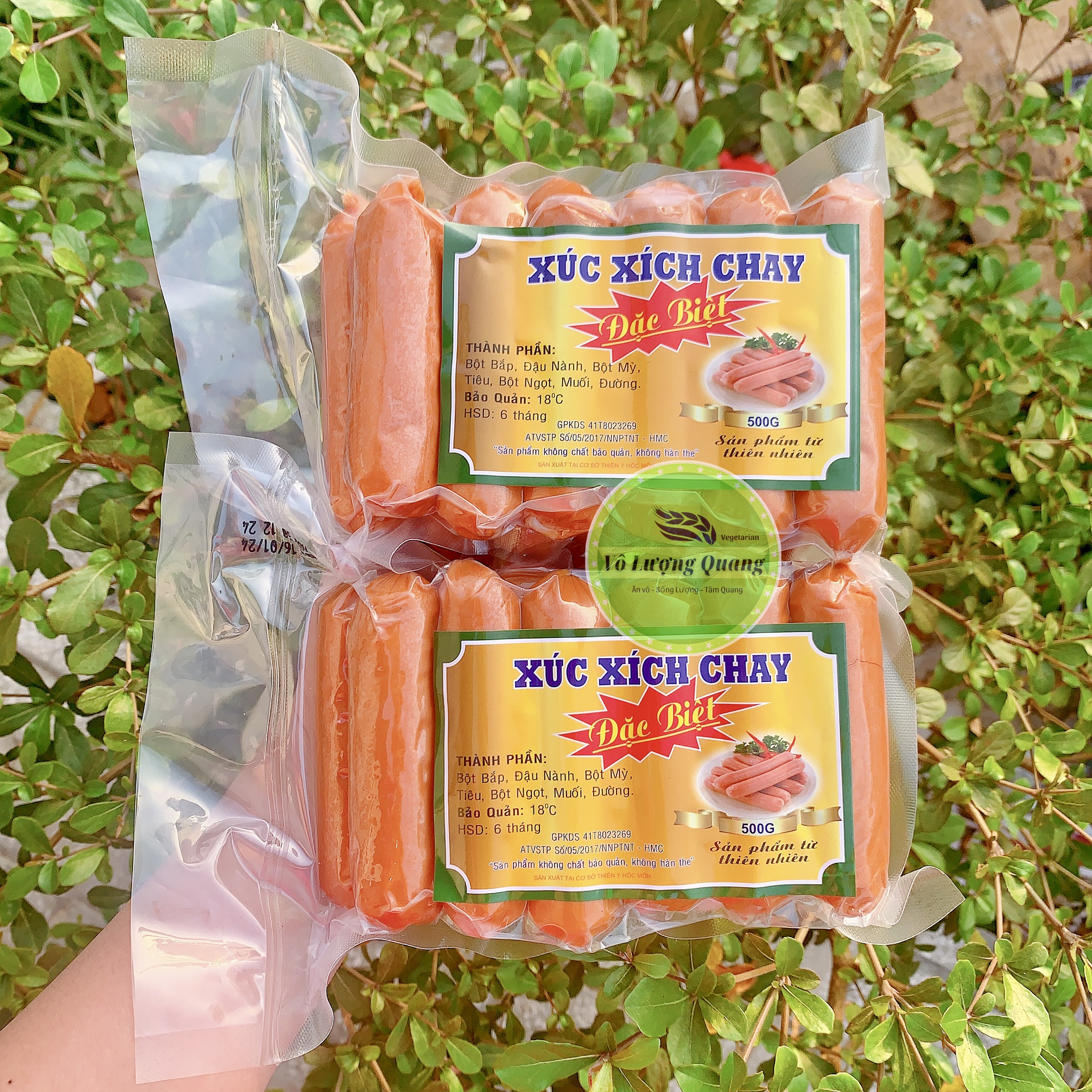 (HÀNG LẠNH CHỈ BÁN HOẢ TỐC HCM) Xúc xích chay xông khói 500g/ Vô lượng quang