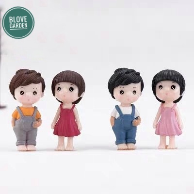 Tiểu cảnh trang trí - Cặp đôi dễ thương làm phụ kiện terrarium, sen đá, xương rồng, nhà mô hình, charm slime