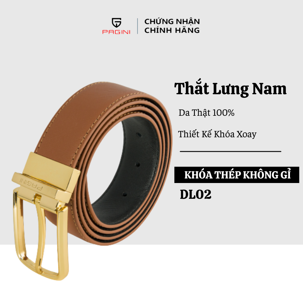 Thắt lưng nam da saffiano thương hiệu pagini - phong cách lịch lãm - hàng fullbox - dl000002