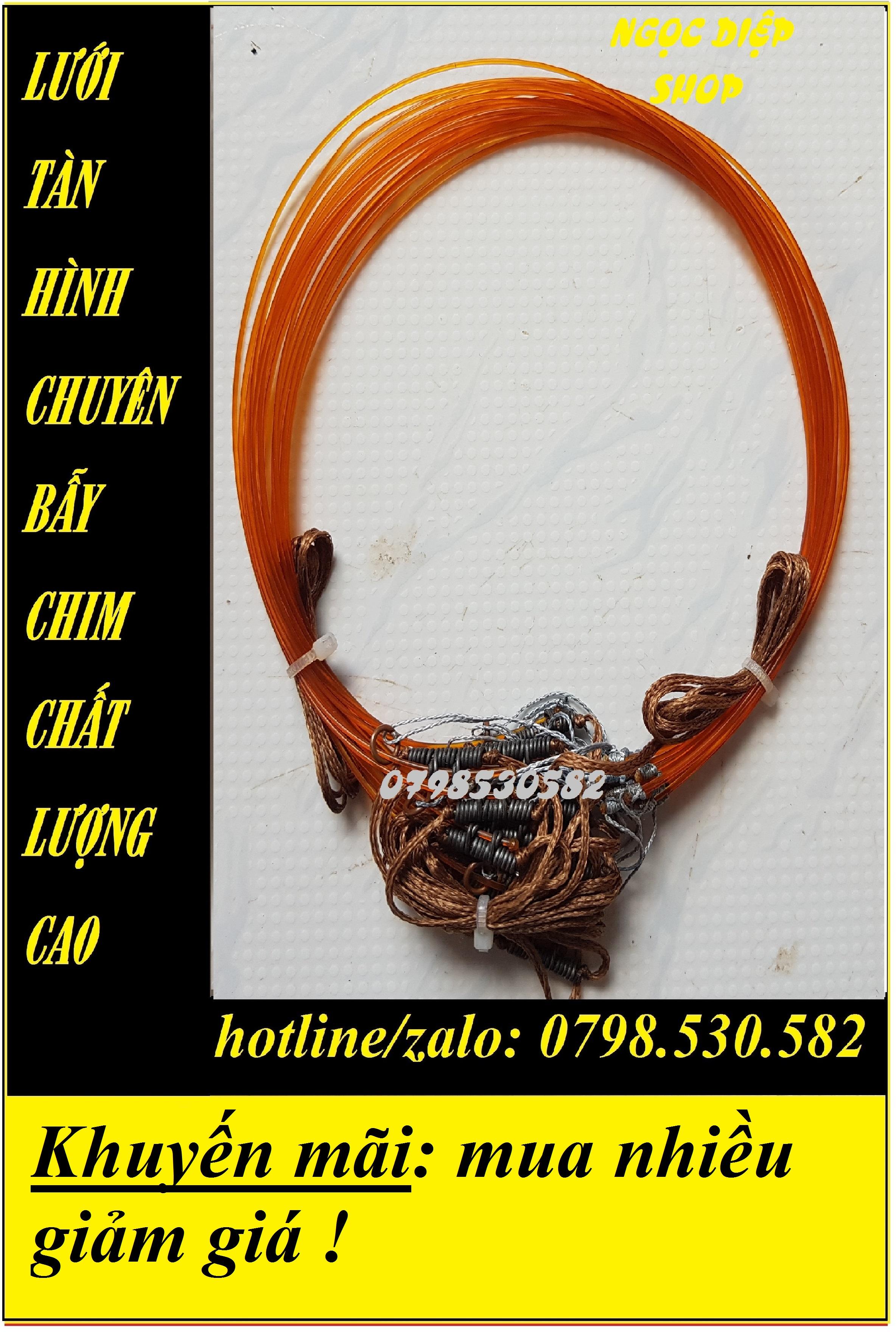 Bộ thòng dây gồm 20 vòng cước nhật dài 2m có chống xoắn 360 độ  bẫy được quốc, bịp, đa đa, gà đồng