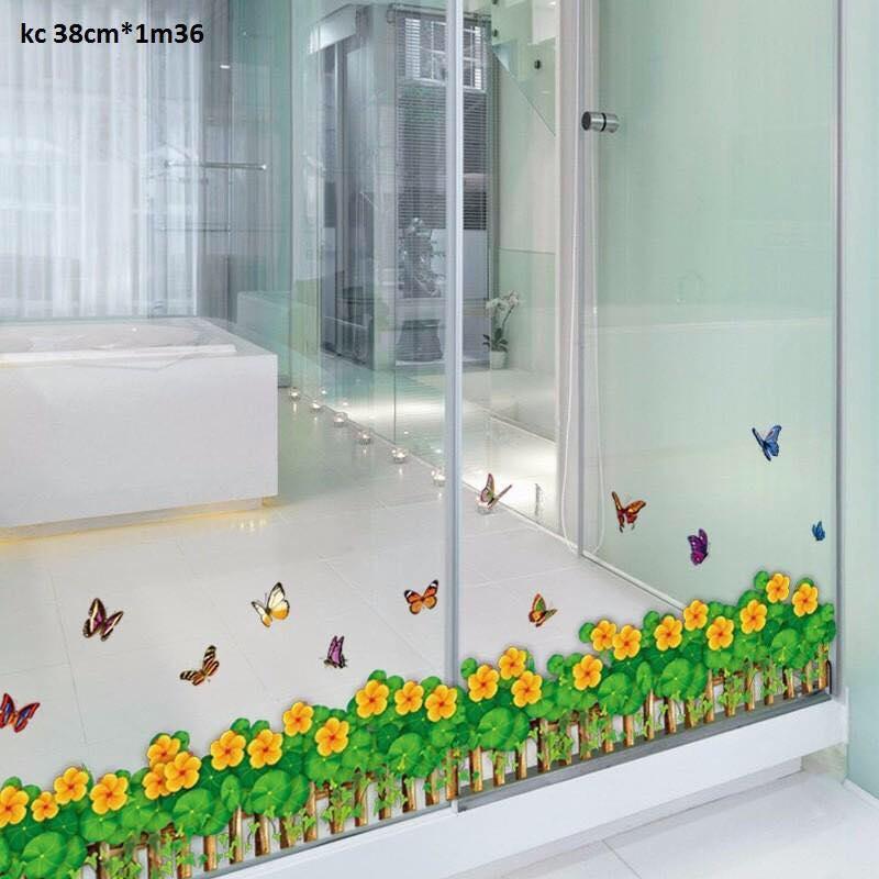 Decal dán chân tường mẫu cỏ ba lá mẫu mới