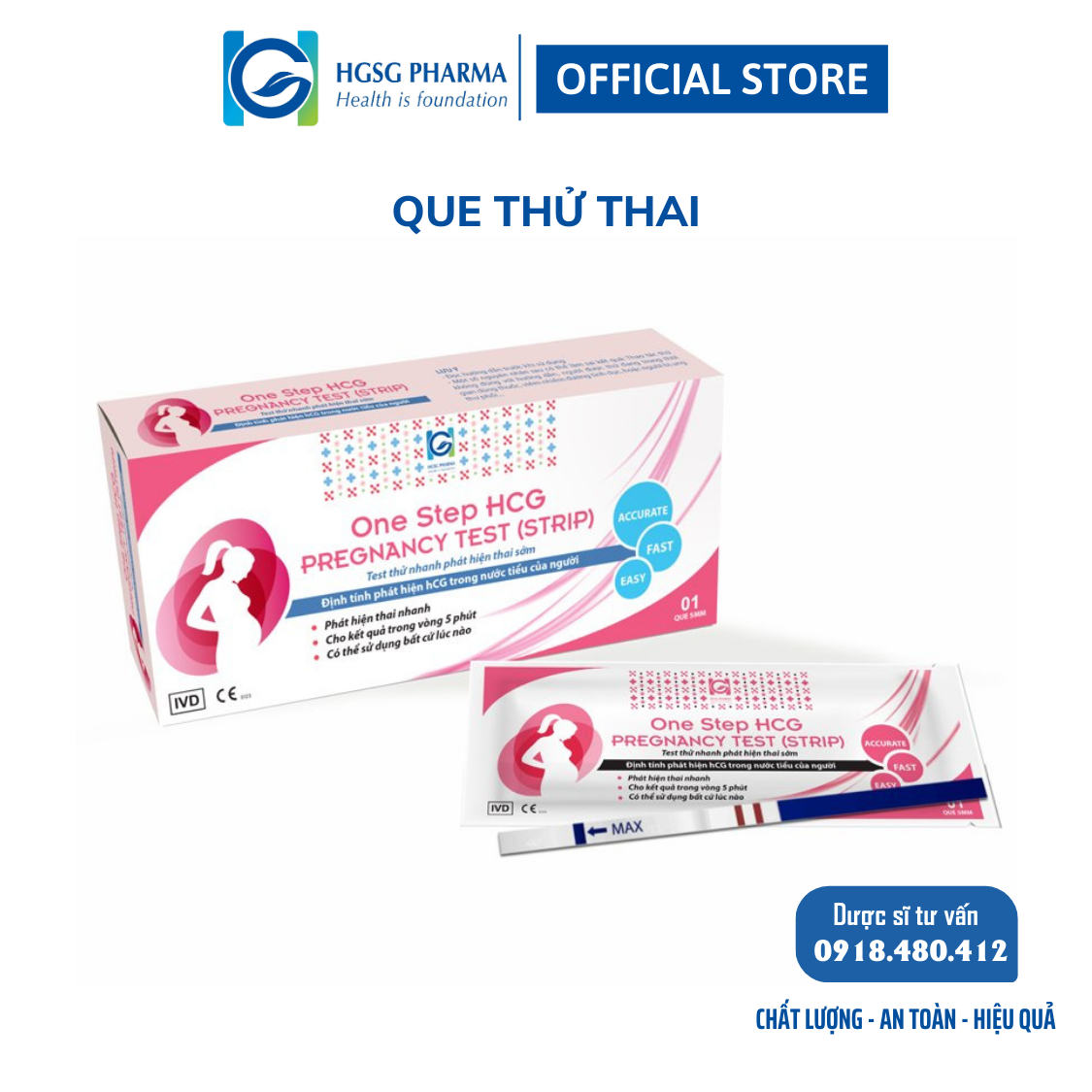 Que thử thai one step hcg pregnancy test
