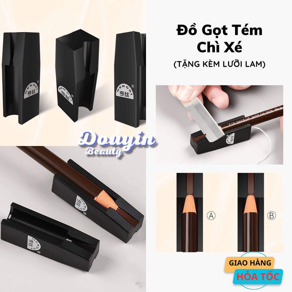 Chuốt chì kẻ mày bút chì vẽ lông mày dạng gọt kèm đồ chuốt tiện dụng dành cho người mới bắt đầu dd05
