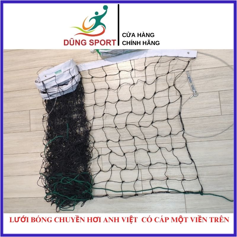 Lưới bóng chuyền hơi Anh Việt cáp 1 viền chính hãng tiêu chuẩn thi đấu dài 7m rộng 1m