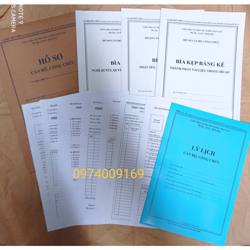 Hồ sơ cán bộ công chức ban hành theo quyết định số 06/2007