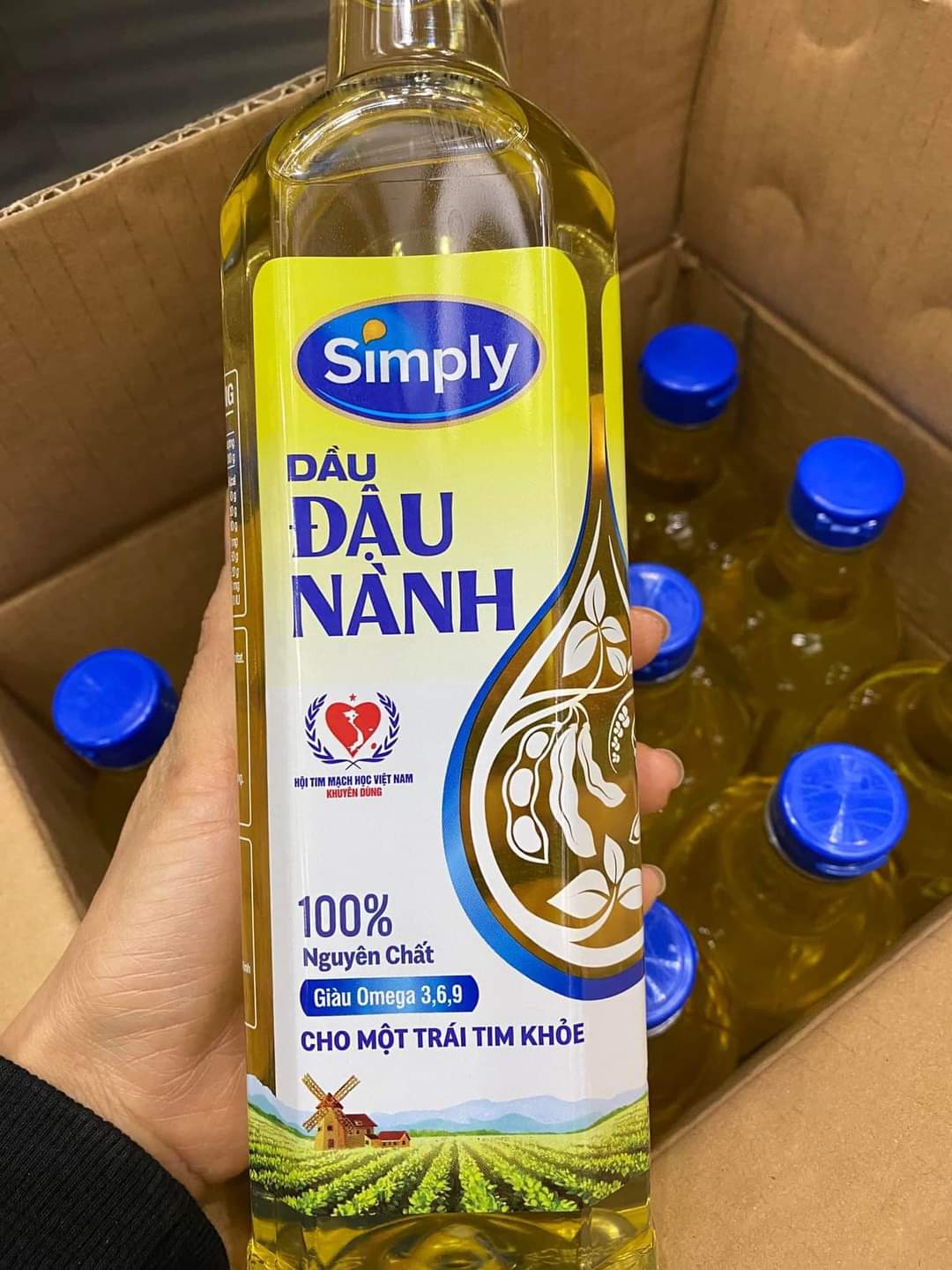Dầu ăn đậu lành simply 1 lít hàng chính hãng date 2025