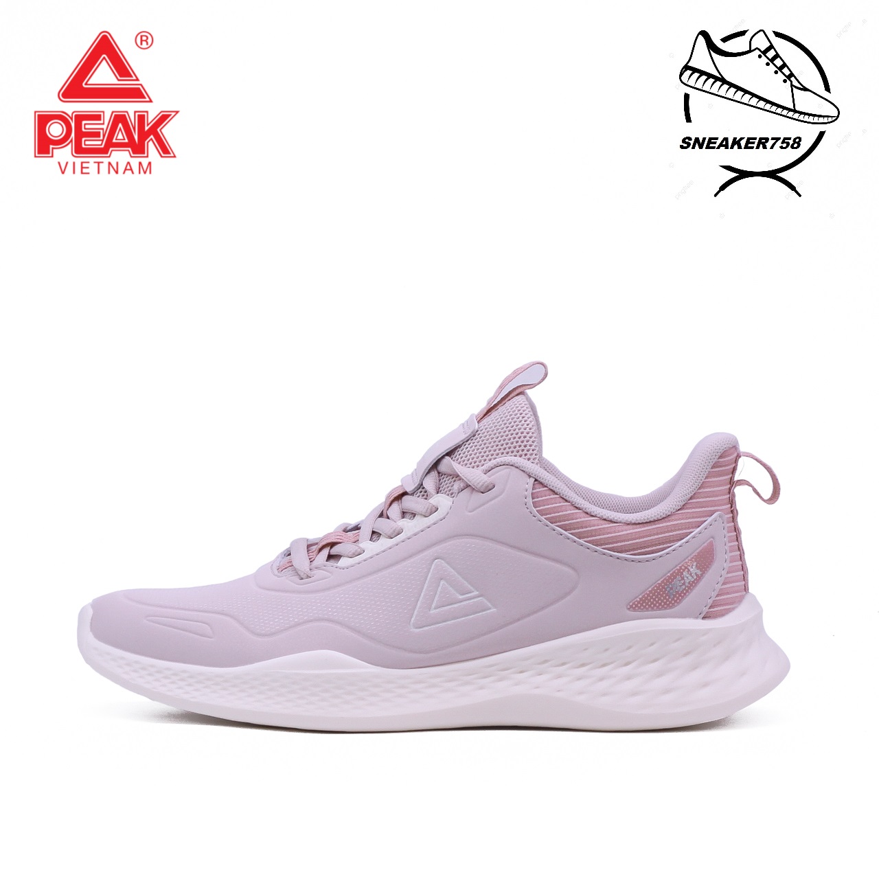 Giày chạy bộ nữ thoáng khí PEAK Running E223098H Màu Hồng Phấn