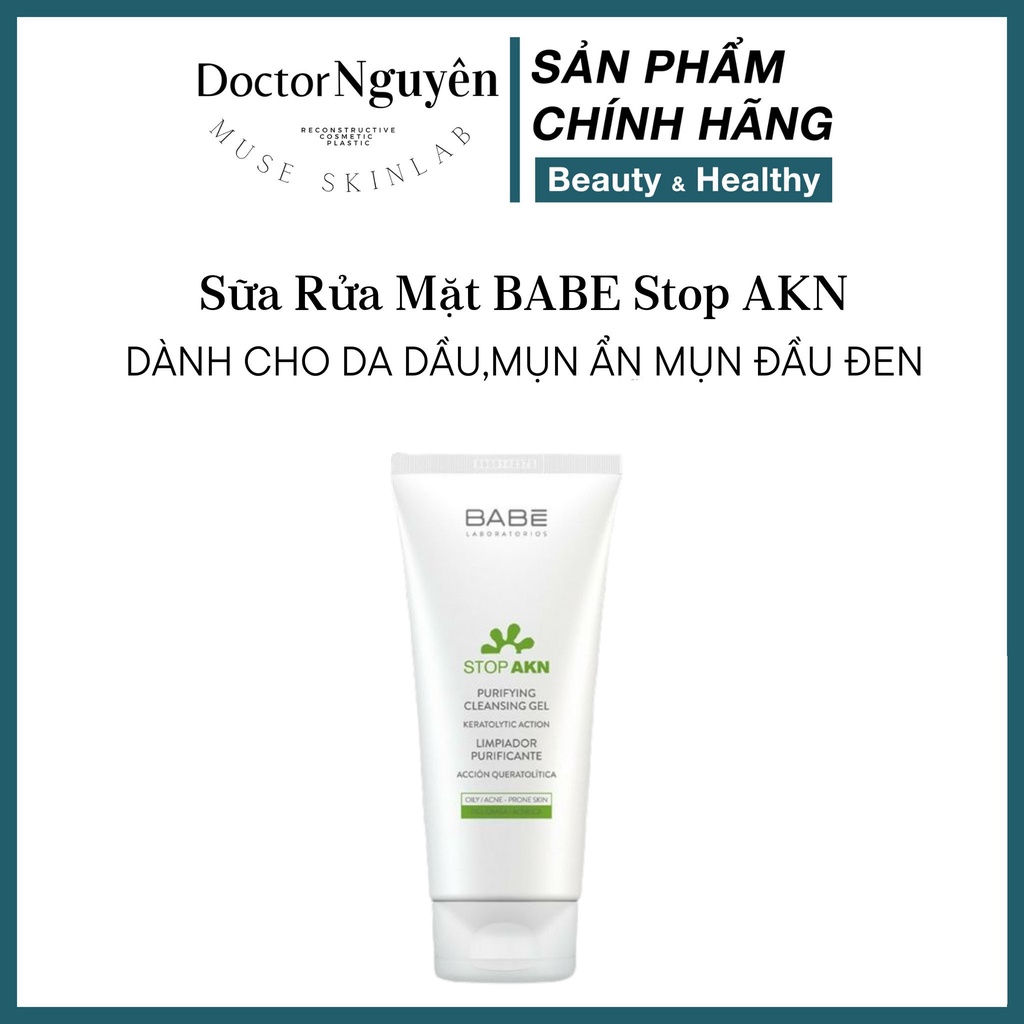 Sữa rửa mặt babe giảm dầu mụn stop akn purifying cleansing gel