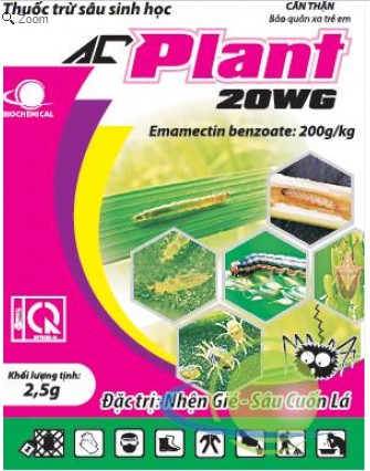 Trừ sâu sinh học AC Plant 20WG 2,5gr Đặc trừ nhện gié và sâu cuốn lá - ACPLANT25 1 gói