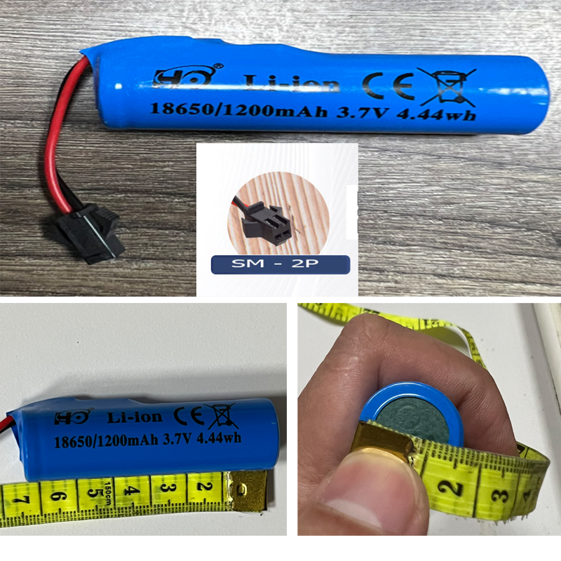 Pin cho ô tô mô hình điều khiển từ xa ( Cho mẫu Ô tô phun sương, Ô tô lội nước) (18650/1200mah - 3.7V - 4.44wh)