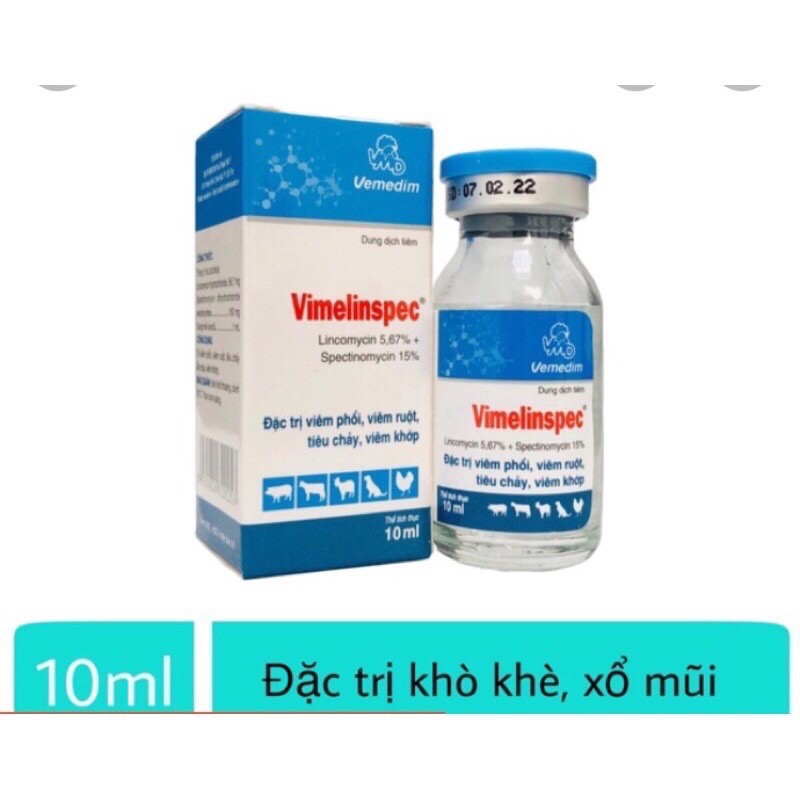 Vimelinspec 10ml - Dùng Cho Bệnh Viêm Phổi, Viêm Ruột, Tiêu Chảy, Viêm Khớp