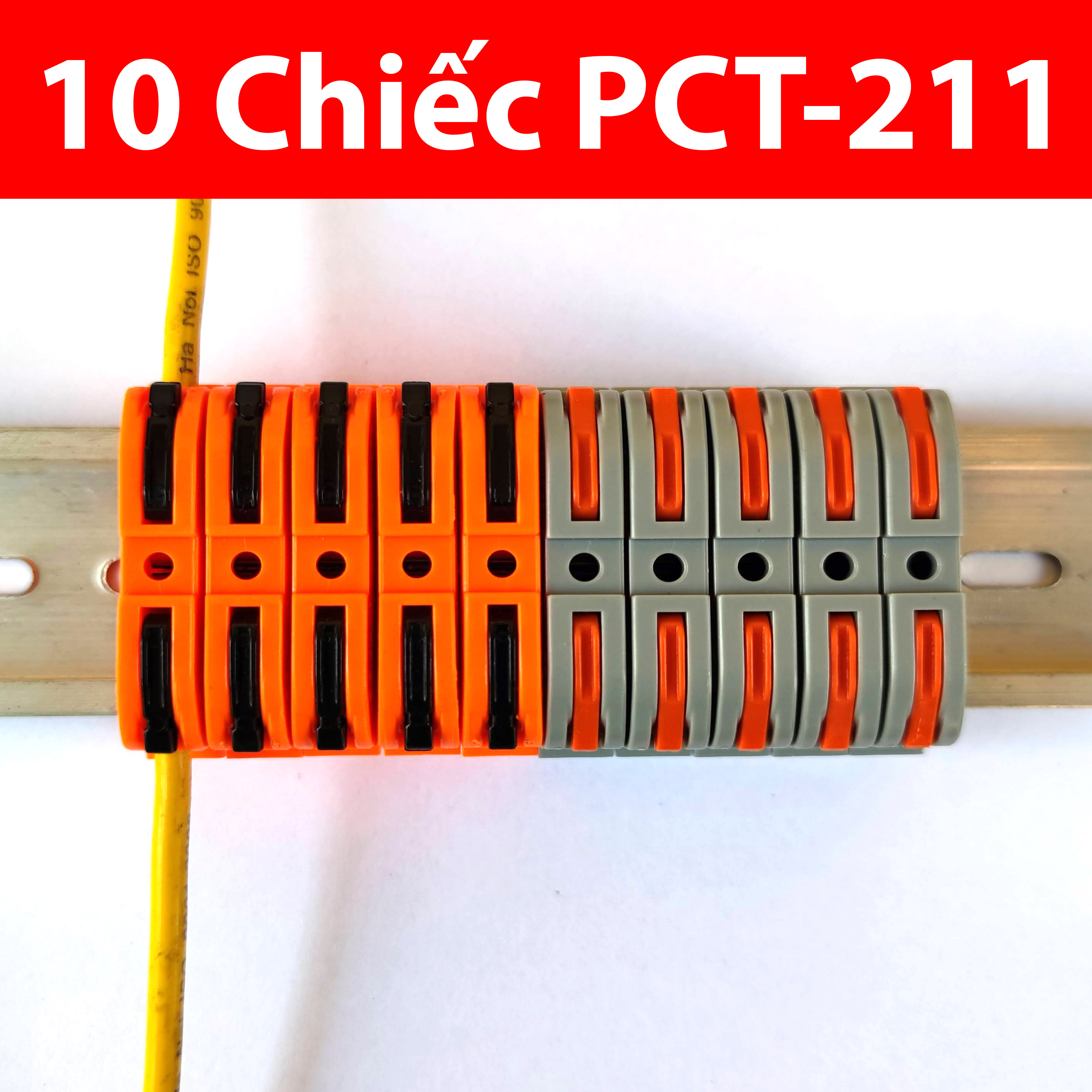 Combo 10 chiếc cút nối điện đơn PCT-211 dùng gắn lên ray, tủ điện