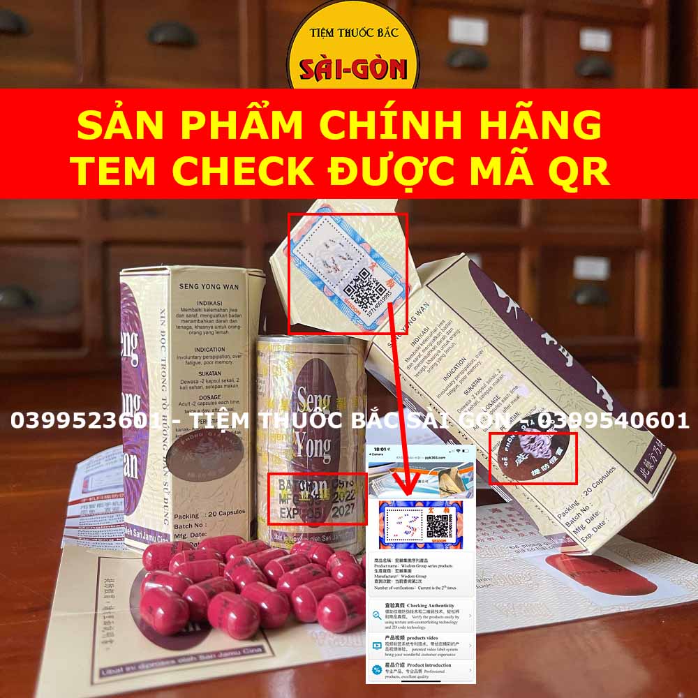 Seng Yong Wan Chính Hãng HỘP CHIẾU, Tem Check Được Mã QR - Seng Yong Wan Giúp Tăng Cân Ngủ Ngon 20v