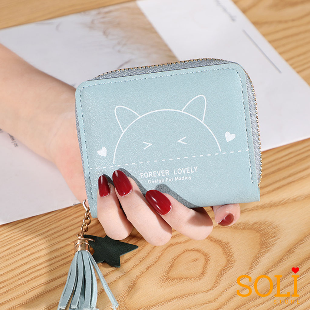 Ví da nữ mini cầm tay Forever Lovely hình mèo VD23