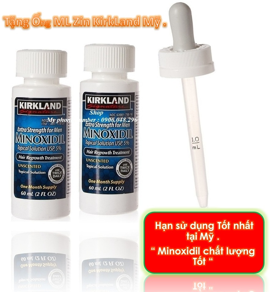 [ Expiry Date : 02 / 2026 ] Sản phẩm mọc Tóc , mọc Râu Minoxidil 5% Kirkland USA  từ Hoa Kỳ  ( Thuoc mọc tóc , mọc râu ) - Bộ 2 Chai .