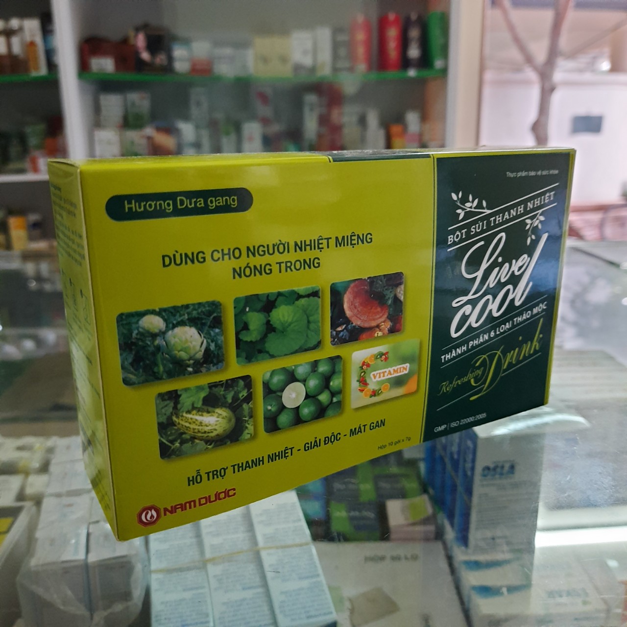 Cải thiện nóng trong, nhiệt miệng, giúp thanh nhiệt. giải độc gan, mát gan - Bột sủi thanh nhiệt Liver Cool hương dưa gang thanh mát - Hộp 10 gói 7g